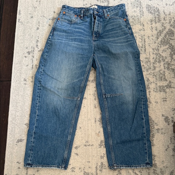 Madewell Denim - Madewell Barrel- Leg Blue Denim Jeans